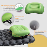 Inflatable Pillow for Backpacking, AllynX Compressible, Compact, Comfortable, Ergonomic Inflating Pillow for Neck & Lumbar Support While Camp, Hiking, Sitting in The Office, Avocado Green