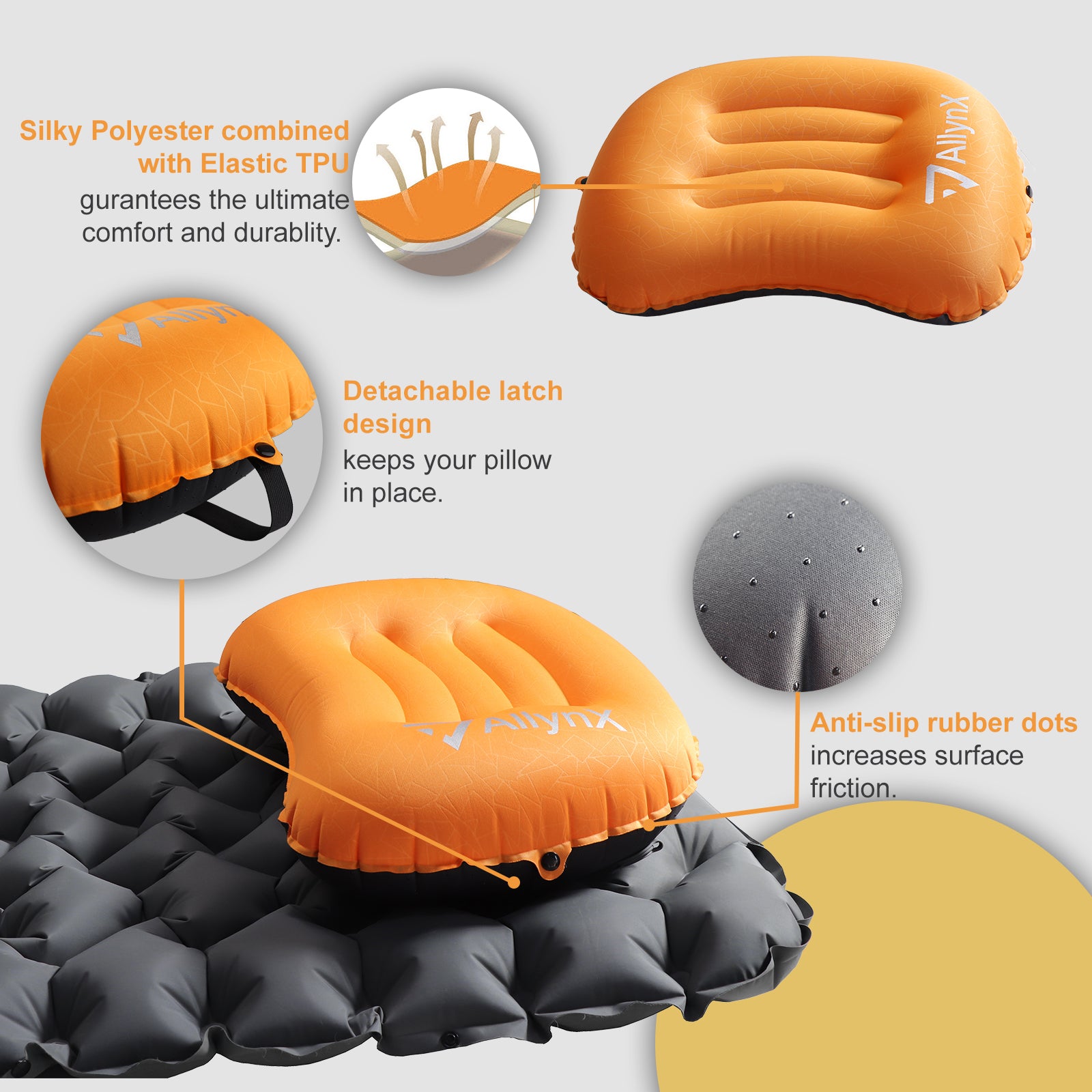 Ultralight Inflatable Camping Travel Pillow Neck and Lumbar