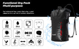 Dry bag Waterproof Backpack With Zipper Pocket 25L BLACK