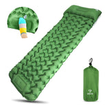 Inflating Sleeping Pad with Built-in Pump Green